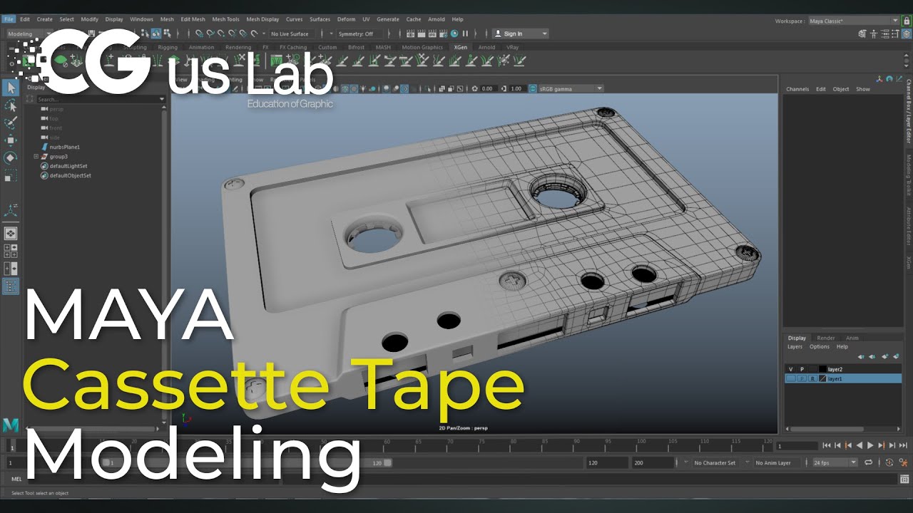 3D 모델링 튜토리얼  [ Maya Speed Modeling ] 카세트 테이프