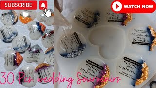 Making 30Pcs. Wedding Sourvenirs (Resin wedding Favors)#resin#resintutorial#keychains #weddingfavors