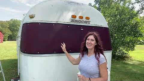 Airstream Basecamp and Argosy adhesive snap installation for padded window cover.