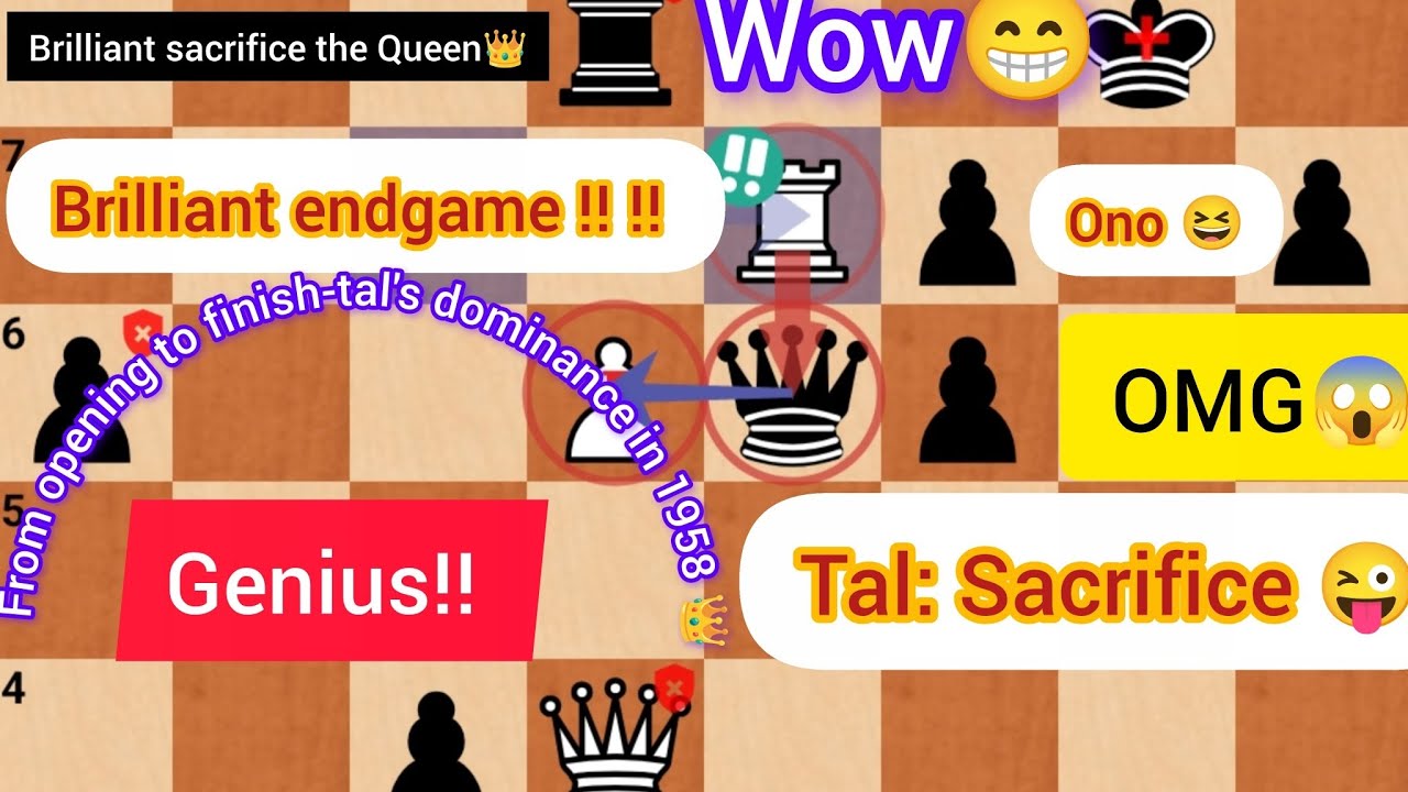 Tal's attacking genius shines against Gellers  from opening to finish -tal's dominance in 1958.👑