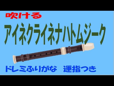 アイネクライネナハトムジーク ソプラノリコーダー ドレミ運指つき