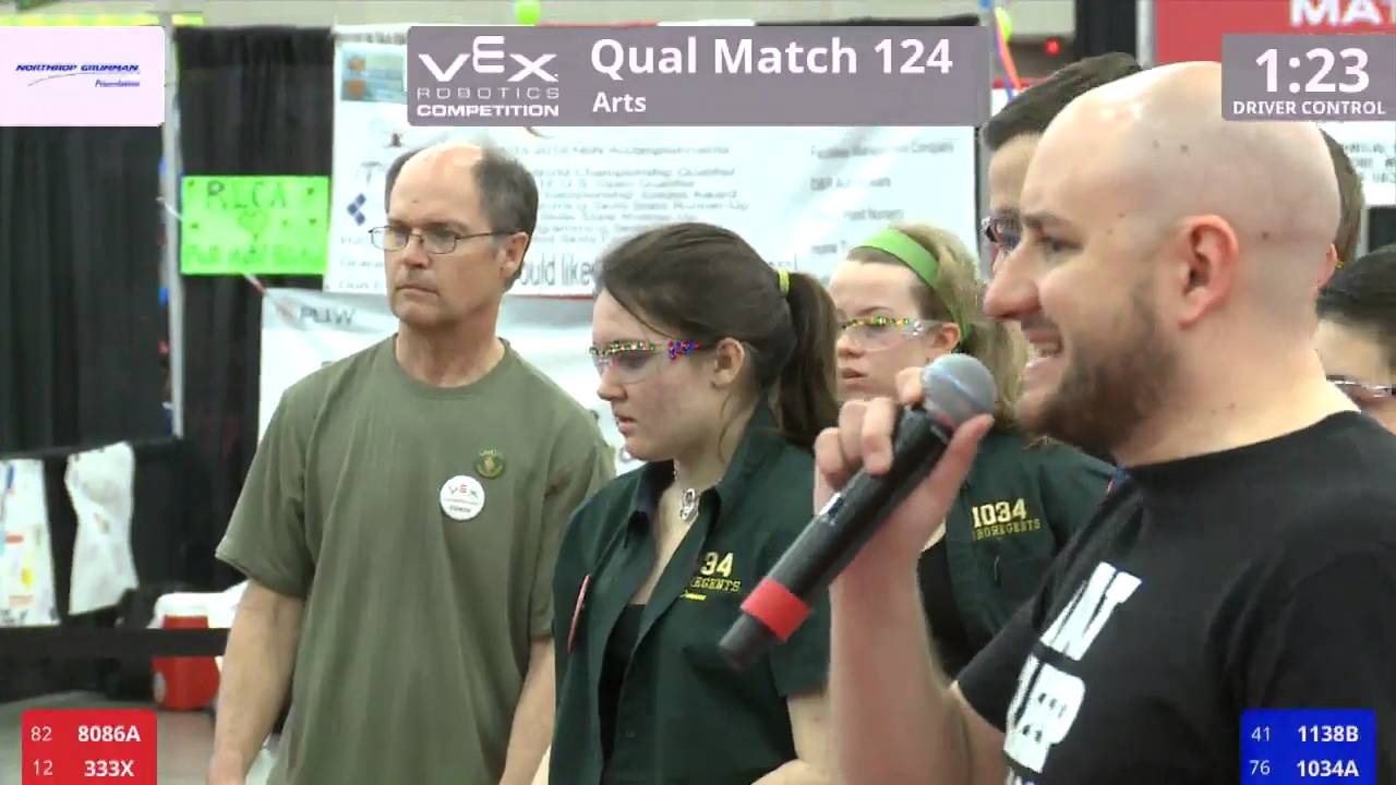 VEX Worlds 2016 - VRC High School - Arts - Qual 124 (8086A 333X) 260 vs 197 (1138B 1034A)