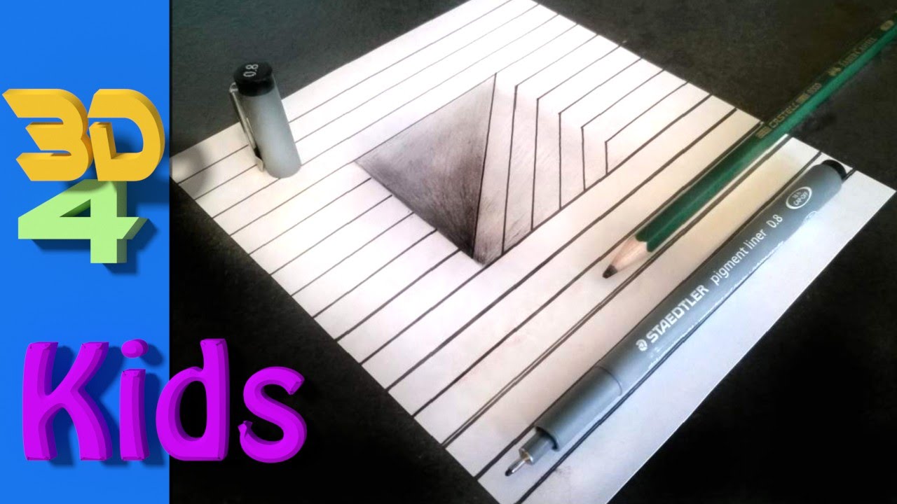 easy 3d drawing - draw HATCH in paper step by step for ...