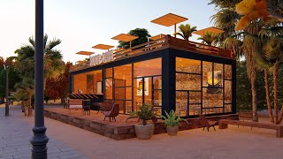 Container Restaurant with Tiny House