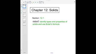 Section 12.1 - Polyhedron & Euler's Formula (Geometry)