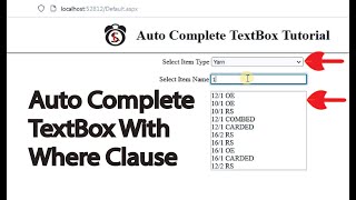 Load Data to Autocomplete TextBox with Where Clause in Asp.net c# | Ajax ToolKit