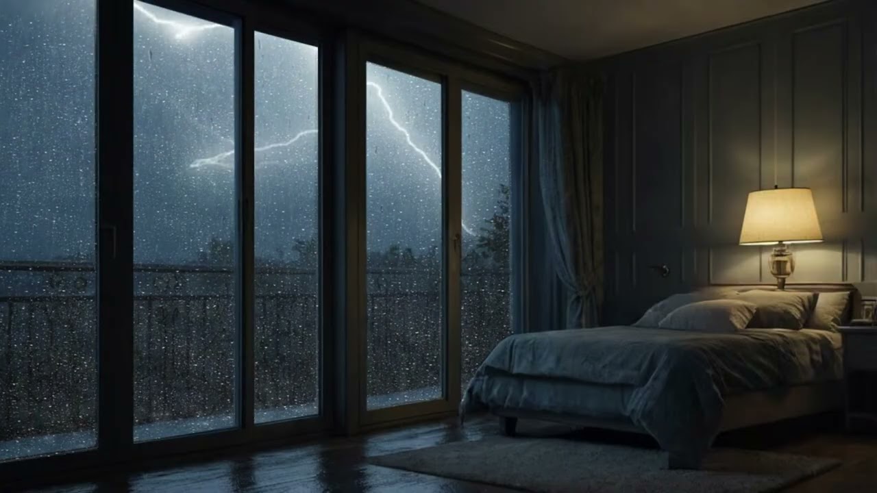 Rain Outside a Window with Warm Light and Quiet Vibes | ASMR Relaxing Ambience for Peace