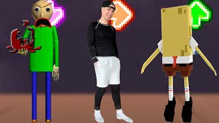 FNF Character Test | Gameplay VS Real Life | Baldi SpongeBob Mickey Mouse