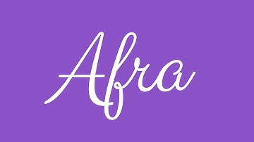 Learn how to Sign the Name Afra Stylishly in Cursive Writing