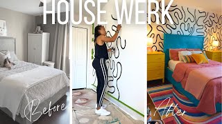 DIY Bedroom Makeover for my Daughter! (Hand-Painted Mural + Restoring Old Furniture) | HOUSE WERK screenshot 4