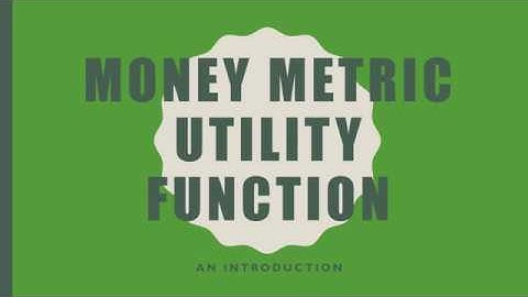 Money Metric Utility Function: An Introduction