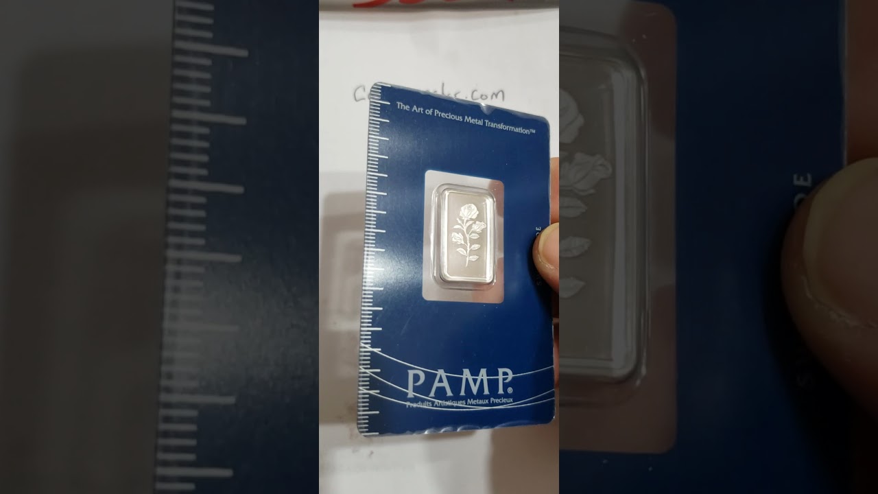 5 Grams Platinum PAMP SUISSE ROSE Bar In Assay.