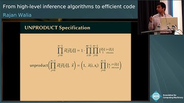 From high level inference algorithms to efficient code