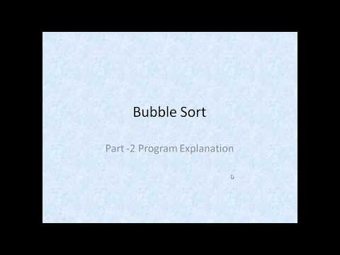 Bubble Sort Program Explanation in C