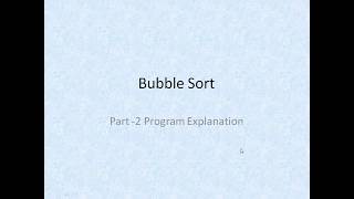 Bubble Sort Program Explanation in C