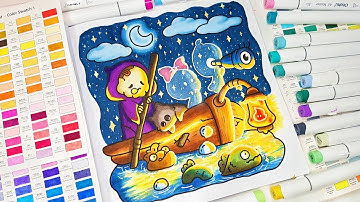 Color With Me (ASMR) | Spooky Cutie Vol 2 Coco Wyo Coloring Book| Using Ohuhu Markers