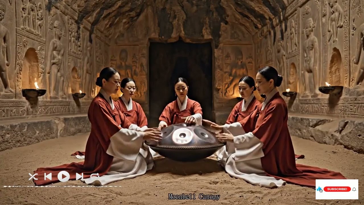 Golden Calm Spiral Starlight Resting Garden    (1111 Hz)| 1 hour handpan music