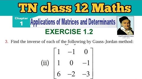 TN 12 Maths Exercise 1.2 Q.No.3 sub ii Applications of Matrices and Determinants