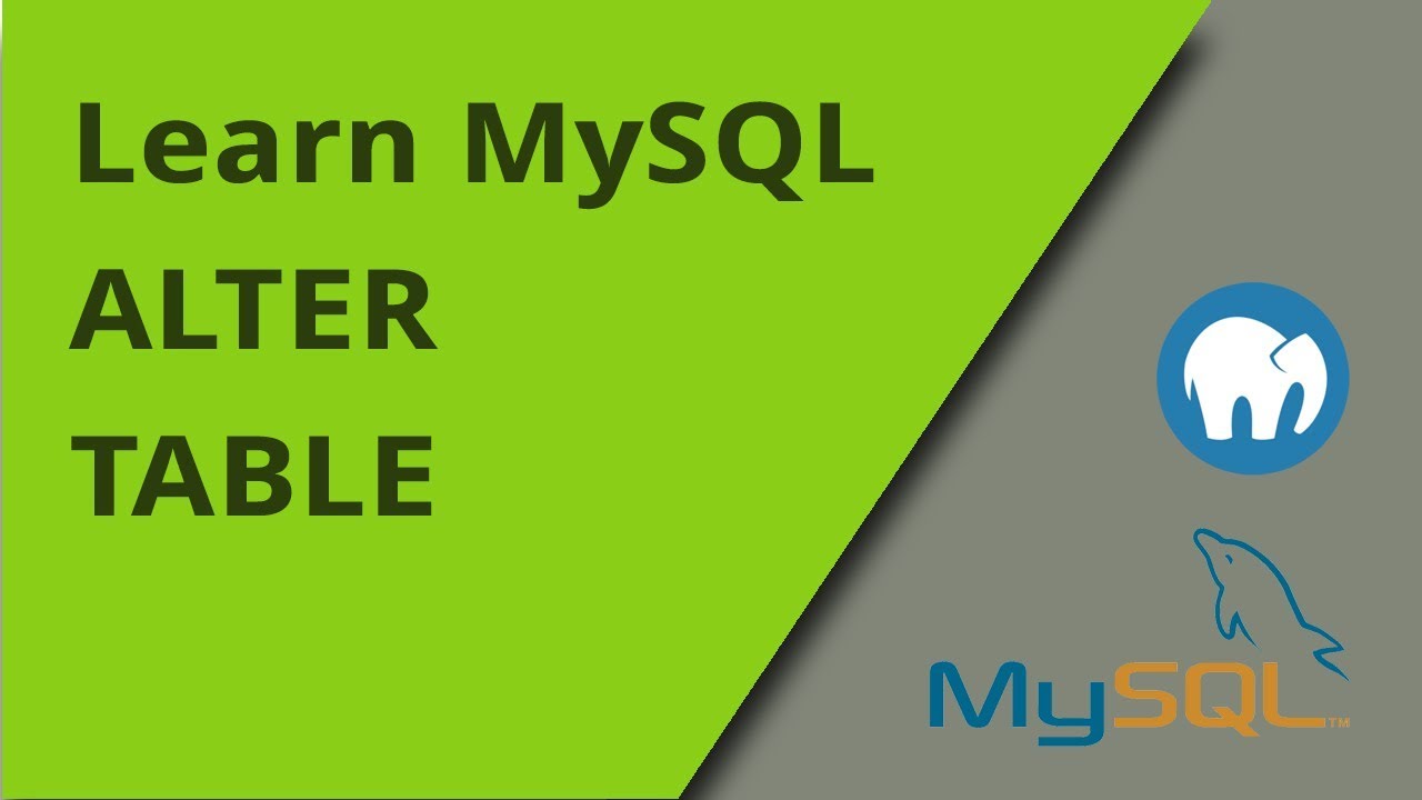 Learning Mysql - Alter Table