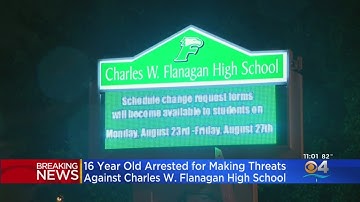 Student Arrested For Making Threats Against Charles W. Flanagan High School
