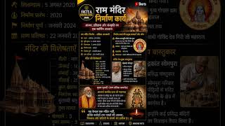 Ram mandir ka nirrman General knowledge #currentaffairs #gk #india