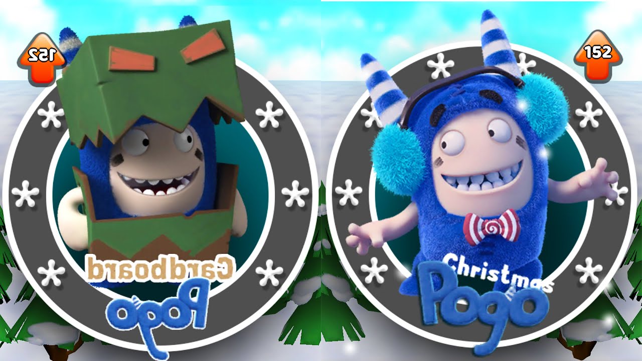 Cardboard Pogo vs Christmas Pogo Oddbods Turbo Run - GamePlay