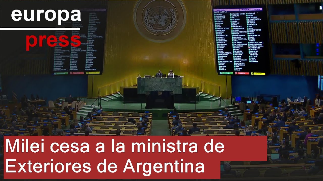 Milei cesa a la ministra de Exteriores tras el apoyo de Argentina al ...