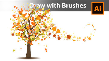 How to draw an Autumn Tree with brushes in Adobe Illustrator