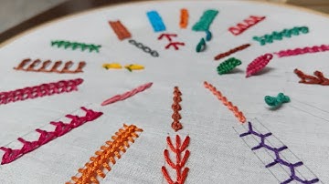 25 Top Most Basic Stitches Tutorial For Beginners Part-2 | Basic Hand Embroidery Tutorial 