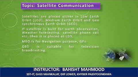 Lecture 7: Satellite Communication