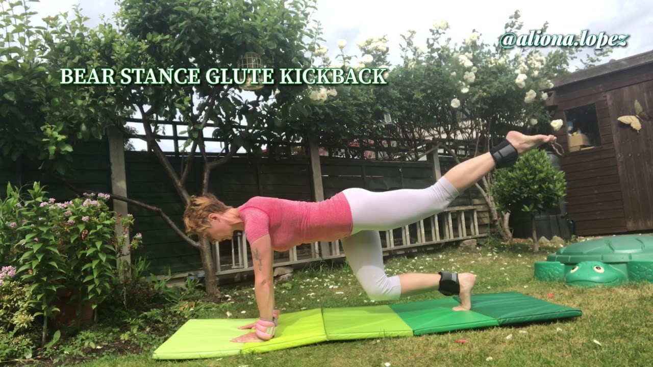 BEAR STANCE GLUTE KICKBACK (ankle weights) YouTube