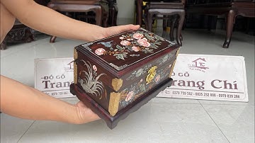 tráp khảm cẩn ốc khảm gỗ xưa khảm xương voi gỗ trắc