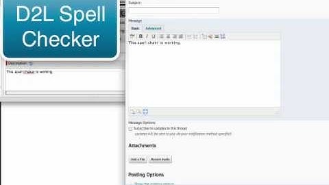 D2L Spell Checker (D2L 10.0)