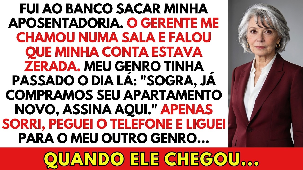 Entrei na agência bancária para levantar a minha reforma e o dinheiro do fundo que tinha finalmente sido libertado, e o gerente olhou para mim com uma expressão que me gelou o sangue. "Dona...