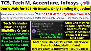 TCS HR Result Out Only Rejection, What
