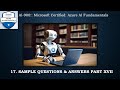 17. AI - 900 :: Sample Questions &amp; Answers Part XVII