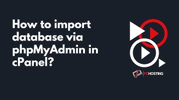 How to import database via phpMyAdmin in cPanel with PD Hosting