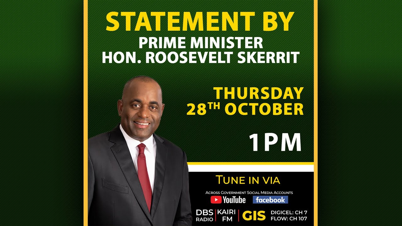 Statement By The Hon Prime Minister Roosevelt Skerrit Youtube