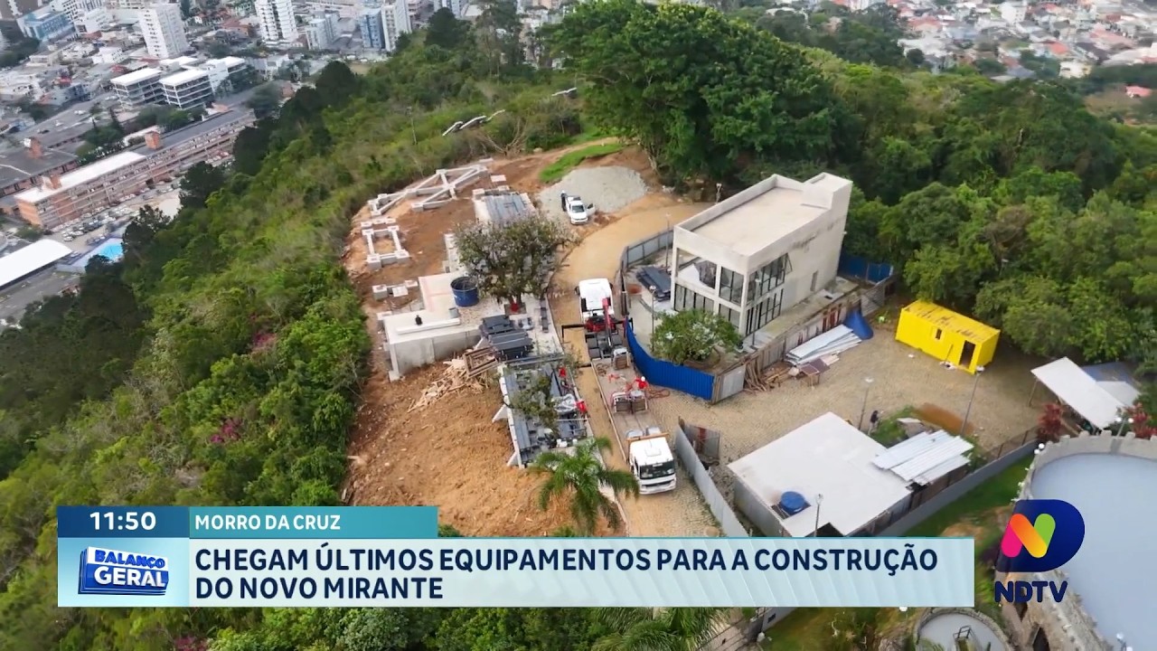 Últimos equipamentos chegam para construção do novo mirante em Itajaí - QTU Questões do Universo