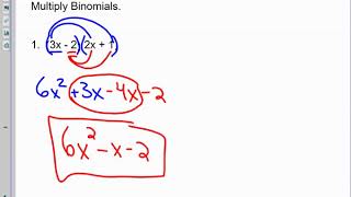 Math 1 Video Week 4  Mult  Binomials