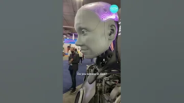 Do androids believe in God? Watch our interview with Ameca, a humanoid #robot at   #CES2022 #Shorts