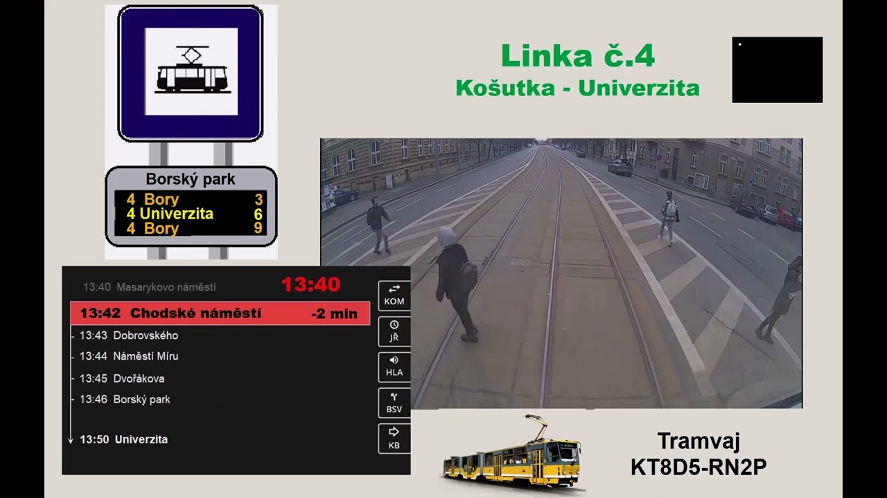 Jízda tramvají v Plzni - linka č. 4