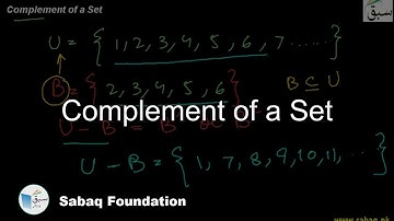 Complement of a Set, Math Lecture | Sabaq.pk