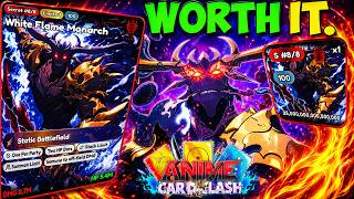 Less Then 10 People Have White Flame Monarch 25Q In Anime Card Clash (Broken) Roblox