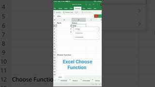 Excel choose Function in Tamil #shorts #exceltamil #exceltutorial