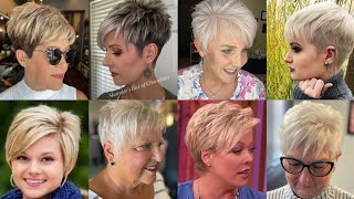 Super Cute Short PixieBob HairCuts For Older Woman Over 40-50-60+ Glamorous Look
