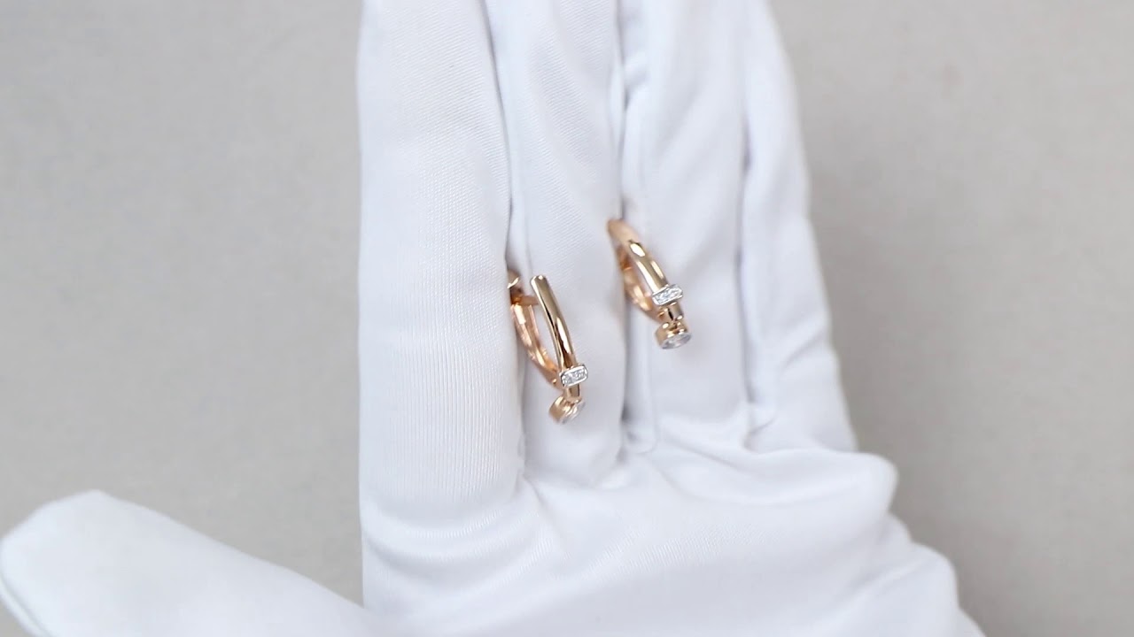 Золотые серьги Золотые узоры с цирконом 02-8598