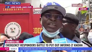 Four-Storey Building Engulfed In Flames In Idumota