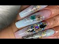 Watch me do my nails | Xxl nail tips | start to finish