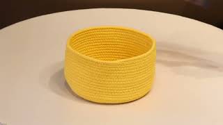 Cotton Rope Storage Basket - Yellow (8")